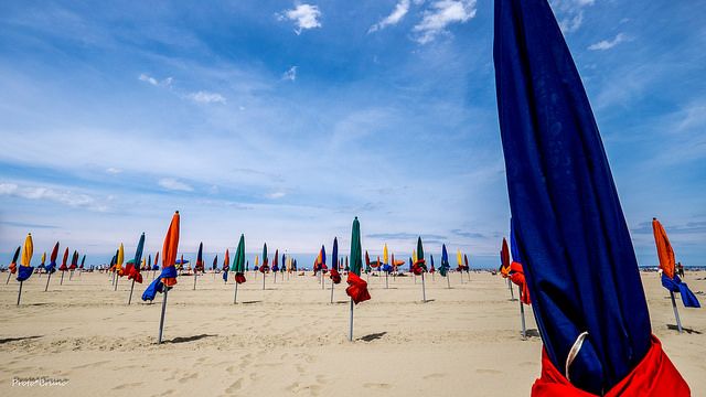 The beach umbrellas in Deauville